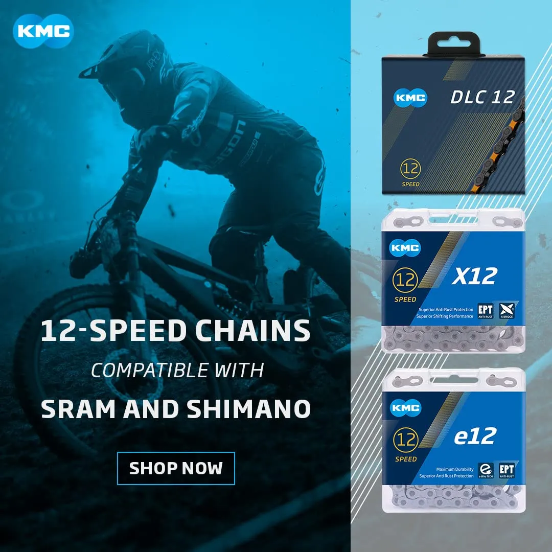 KMC X12 Chain 12-Speed | Mountain Bike/Road/Gravel |Shimano, SRAM, Campagnolo Compatible | 126 Links, Missing Link Included | TI Gold/Black