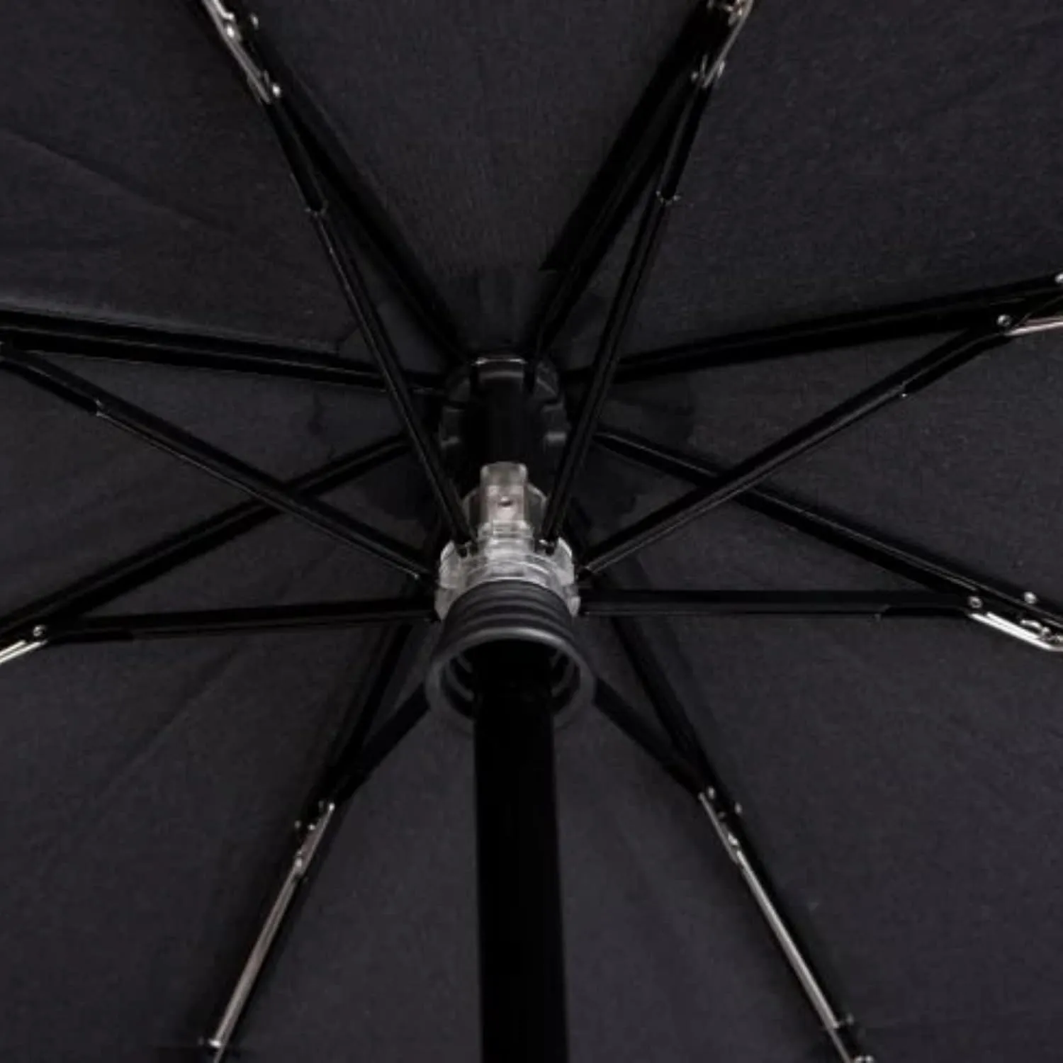 Knirps T.200 Medium Duomatic Automatic Open Close Rain Umbrella for Adults - Portable Weather Protection - Compact, Fits in Backpack or Purse, Retractable with Carrying Case, Black, 97cm Diameter