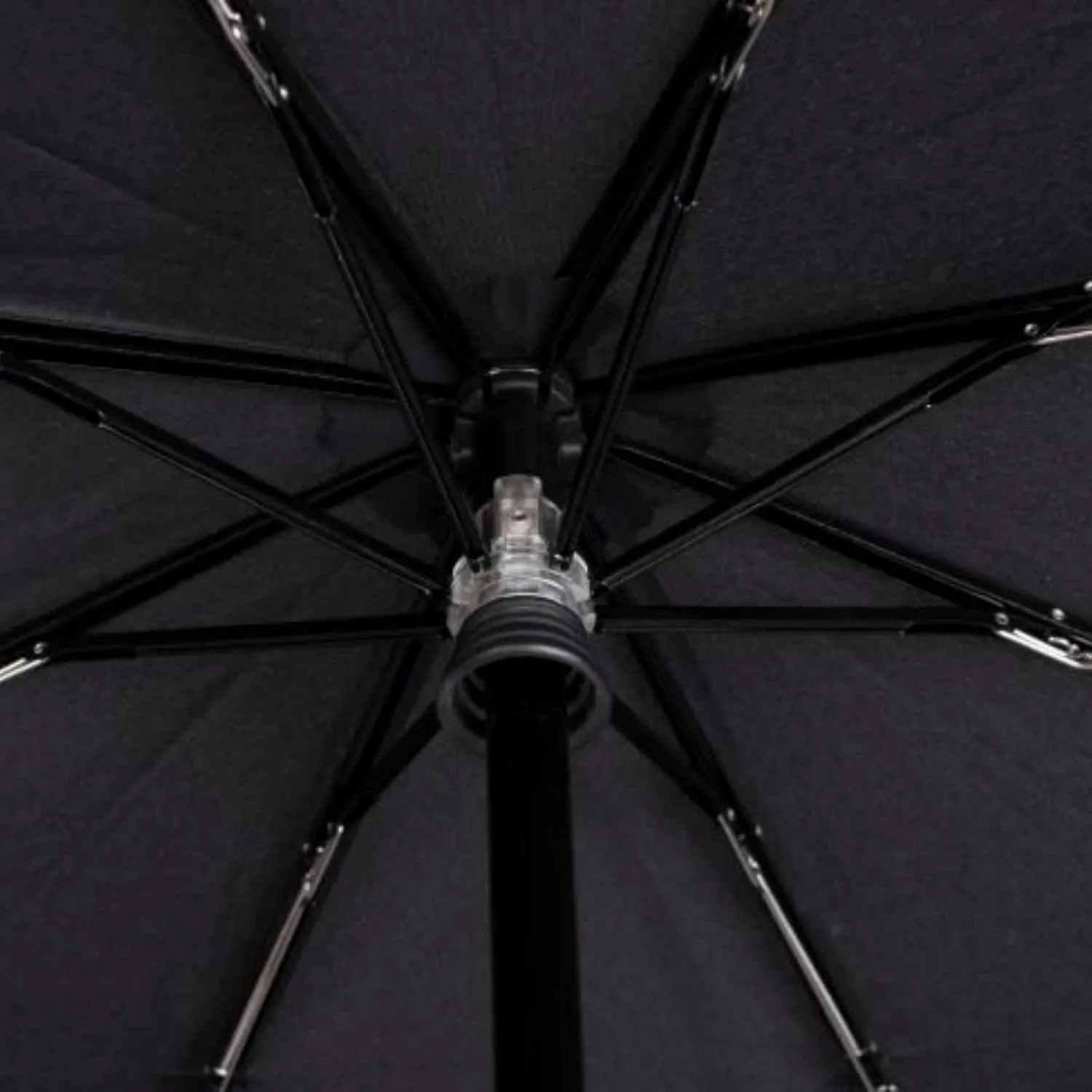 Knirps T.200 Medium Duomatic Automatic Open Close Rain Umbrella for Adults - Portable Weather Protection - Compact, Fits in Backpack, Retractable with Carrying Case, Black/White Check, 97cm Diameter