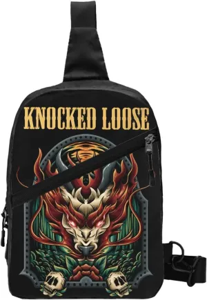 Knocked Music Loose Foldable Crossbody Sling Bags Shoulder Chest Backpack Lightweight Handbag for Cycling Hiking