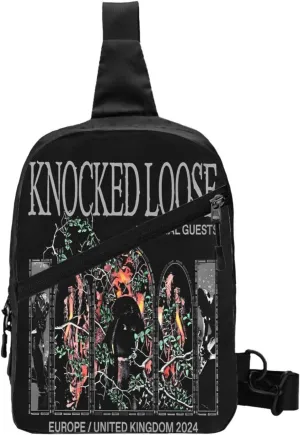 Knocked Music Loose Foldable Crossbody Sling Bags Shoulder Chest Backpack Lightweight Handbag for Cycling Hiking