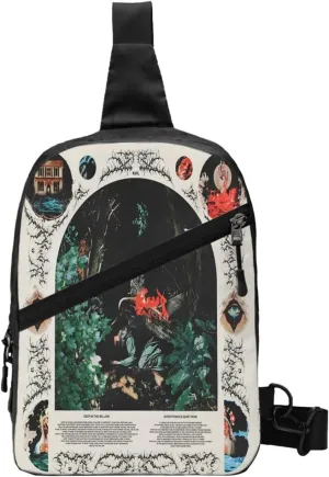 Knocked Music Loose Foldable Crossbody Sling Bags Shoulder Chest Backpack Lightweight Handbag for Cycling Hiking