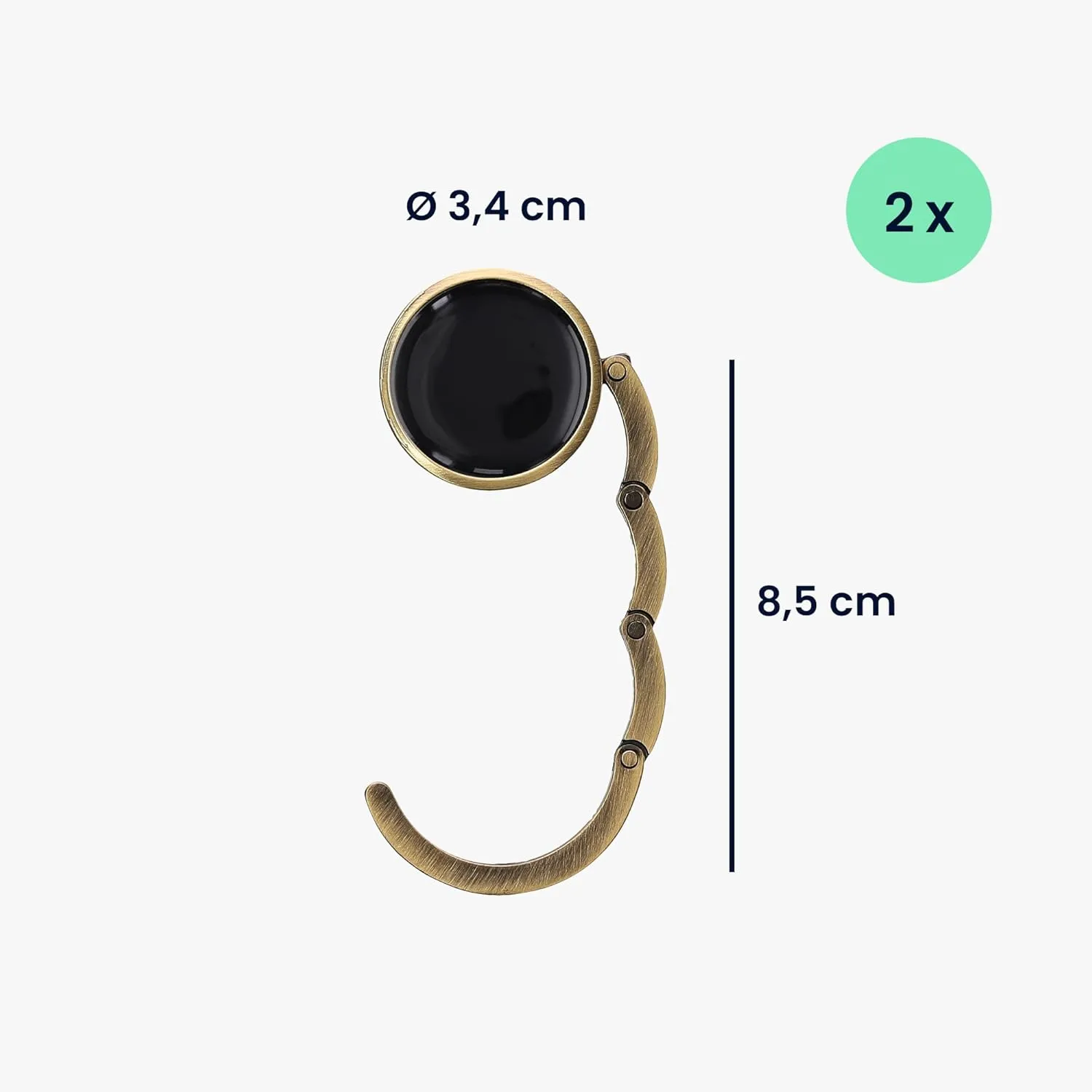 kwmobile Purse Hanger for Table (Set of 2) - Purse Hook for Table - Folding Handbag Hanger - Portable Bag Holder