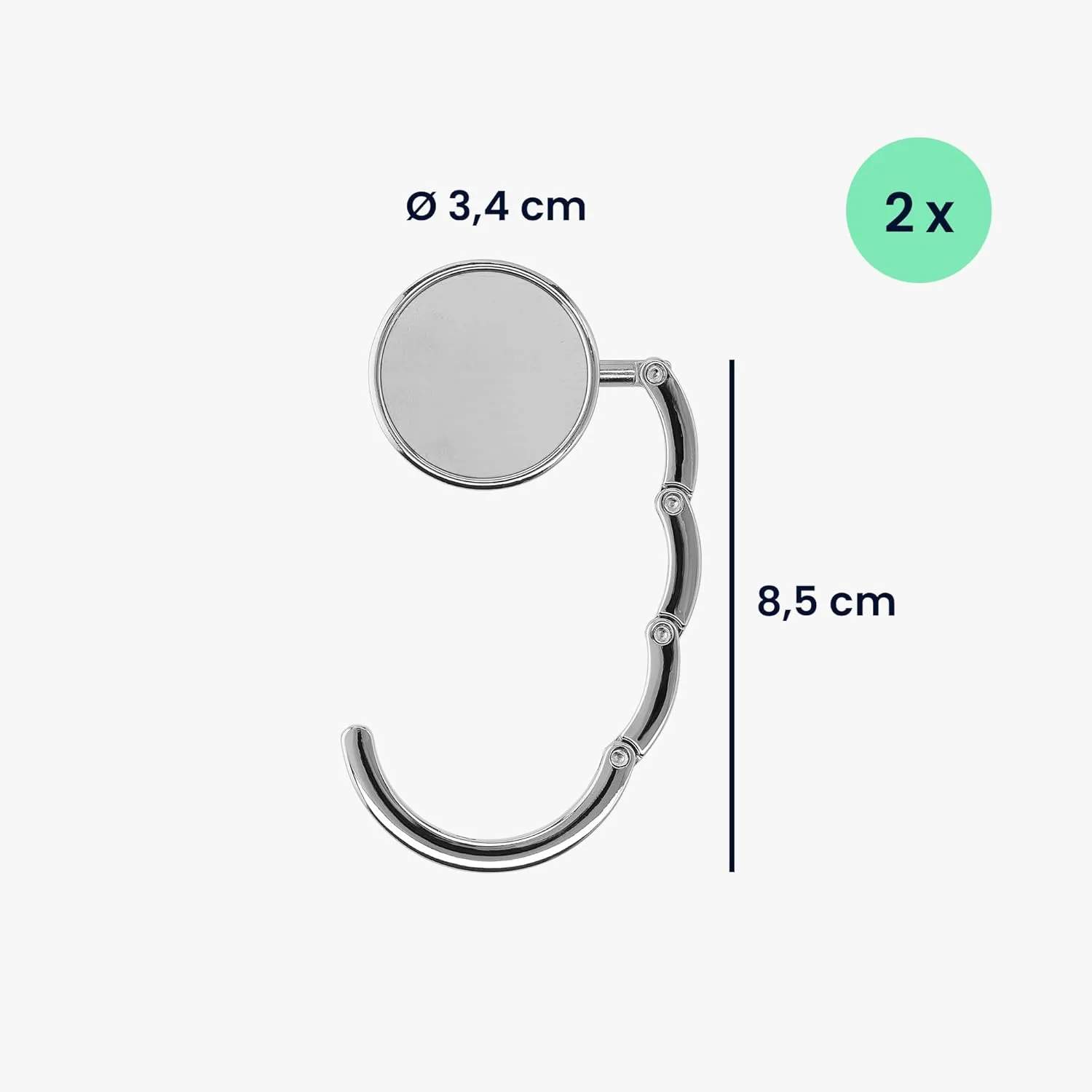kwmobile Purse Hanger for Table (Set of 2) - Purse Hook for Table - Folding Handbag Hanger - Portable Bag Holder
