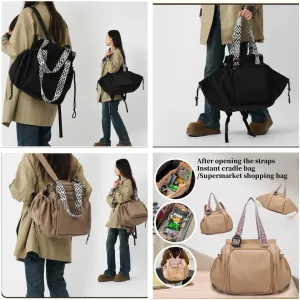 Ladies' expandable handbag, 16 pocket quilted handbag, nurse and portable travel bag, hospital delivery bagFolding design