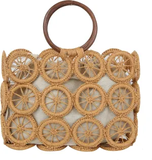 Ladies mesh woven handbag; new beach handbag; inner liner can be taken out