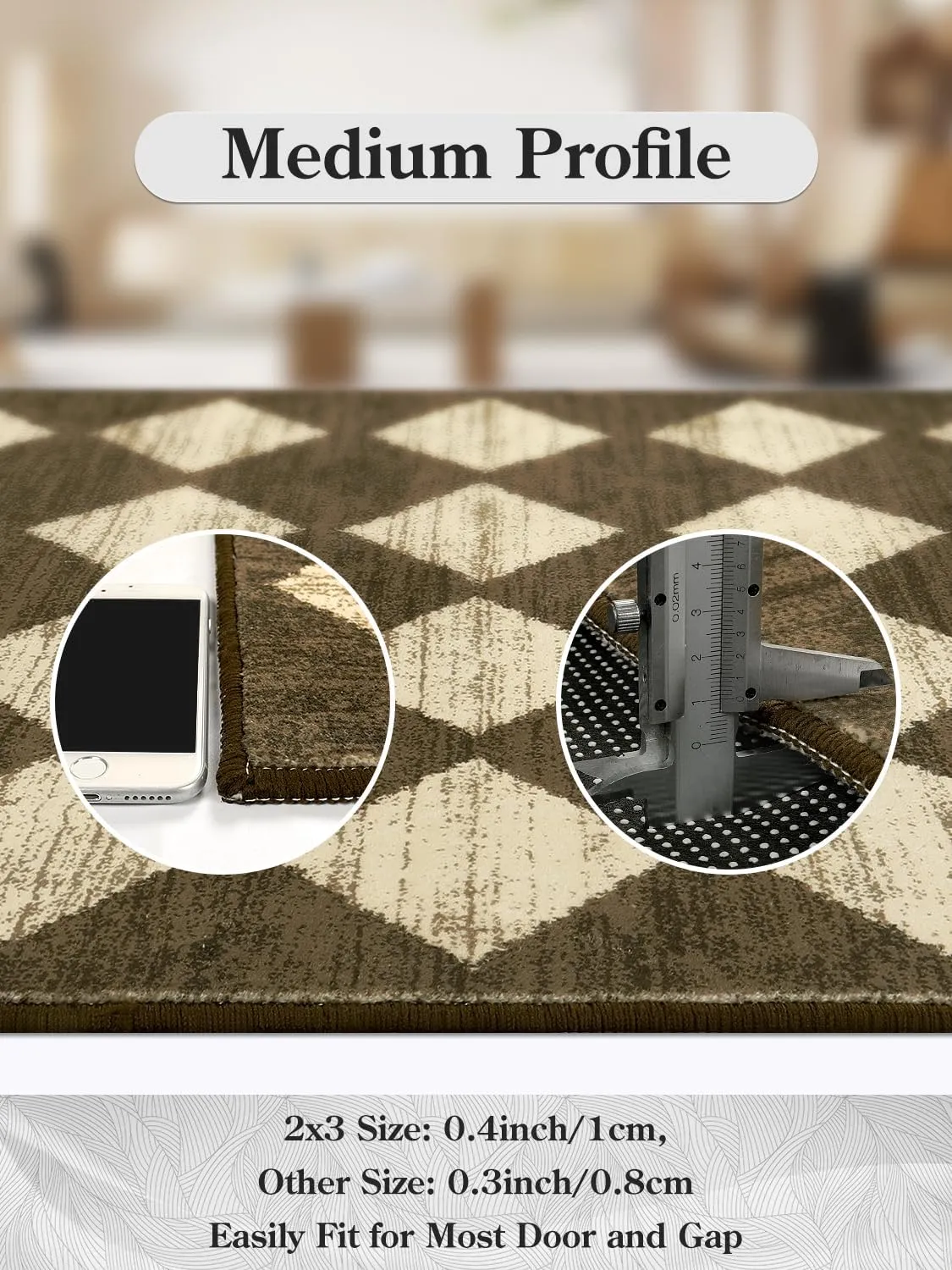 Lahome Runners for Hallways with Rubber Backing, Kitchen Runner Rugs Non Skid Washable Bathroom Rugs Runner, Moroccan Trellis Non Slip Bedroom Carpet Runner for Entryway Powder Room, 2x8 Brown