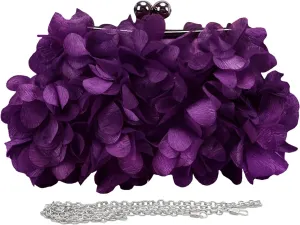 LAKSMI Women Clutch Evening Bags Floral Appliques Formal Purse Shouder Handbags with Detachable Chains