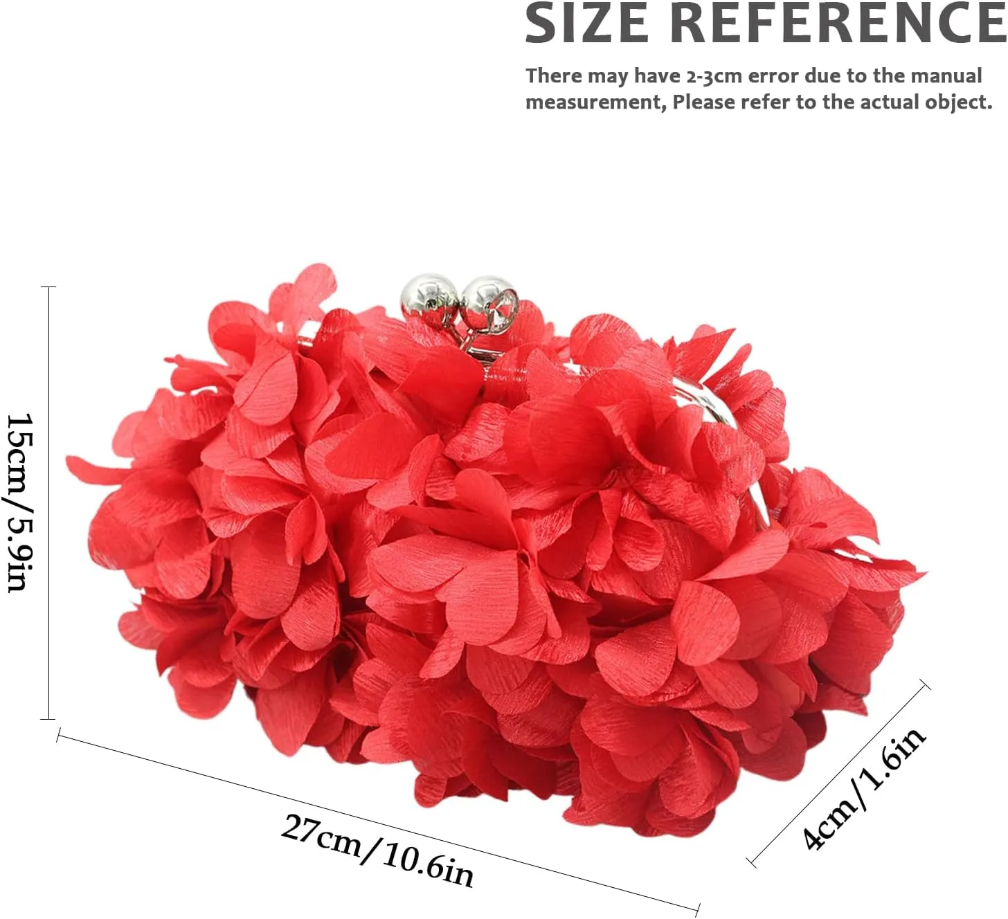 LAKSMI Women Clutch Evening Bags Floral Appliques Formal Purse Shouder Handbags with Detachable Chains