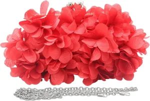 LAKSMI Women Clutch Evening Bags Floral Appliques Formal Purse Shouder Handbags with Detachable Chains