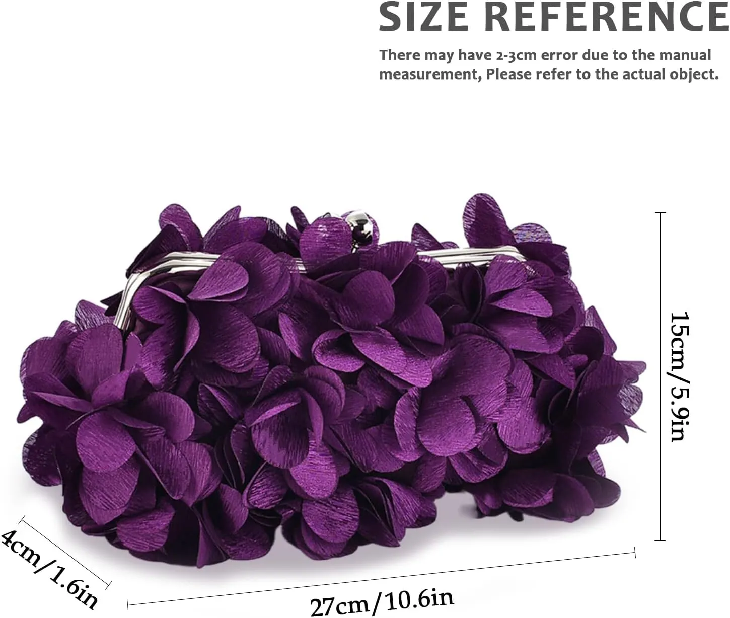 LAKSMI Women Clutch Evening Bags Floral Appliques Formal Purse Shouder Handbags with Detachable Chains