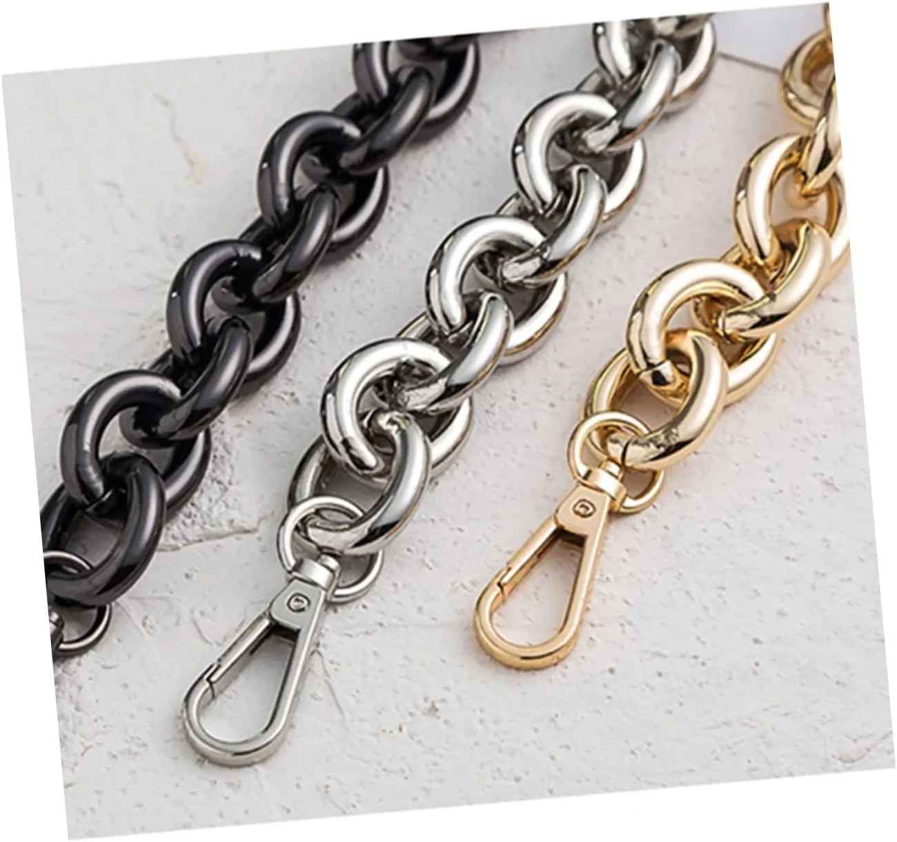 LALAFINA 30cm Iron Chain Bag Strap Handles Gold Chain Luggage Belt Accessories DIY Bag Handles