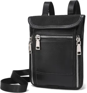 LANNSYNE Leather Travel Wallet, Neck Wallet Travel Pouch and Passport Holder for Men and Women Keep Valuables Safe