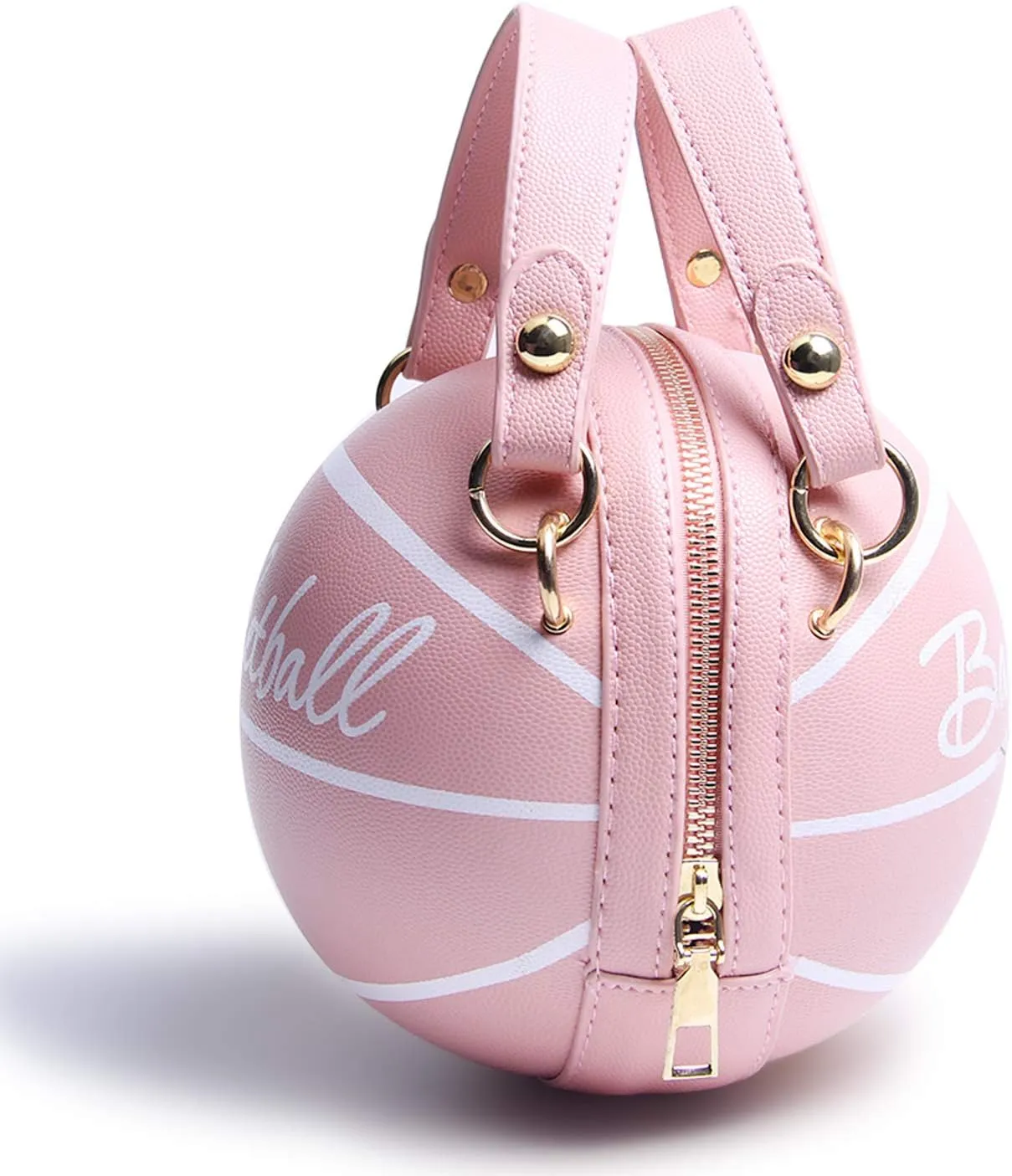 Lanpet Women Crossbody Bags Basketball Shaped PU Handbags Adjustable Strap Shoulder Messenger Bag