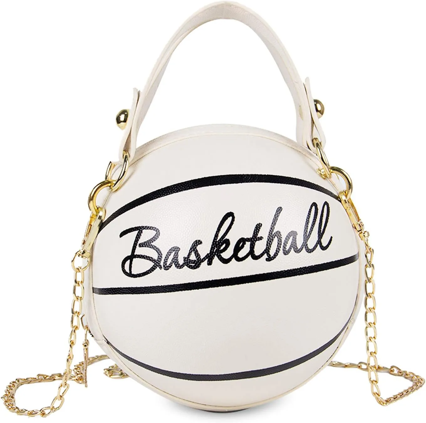 Lanpet Women Crossbody Bags Basketball Shaped PU Handbags Adjustable Strap Shoulder Messenger Bag