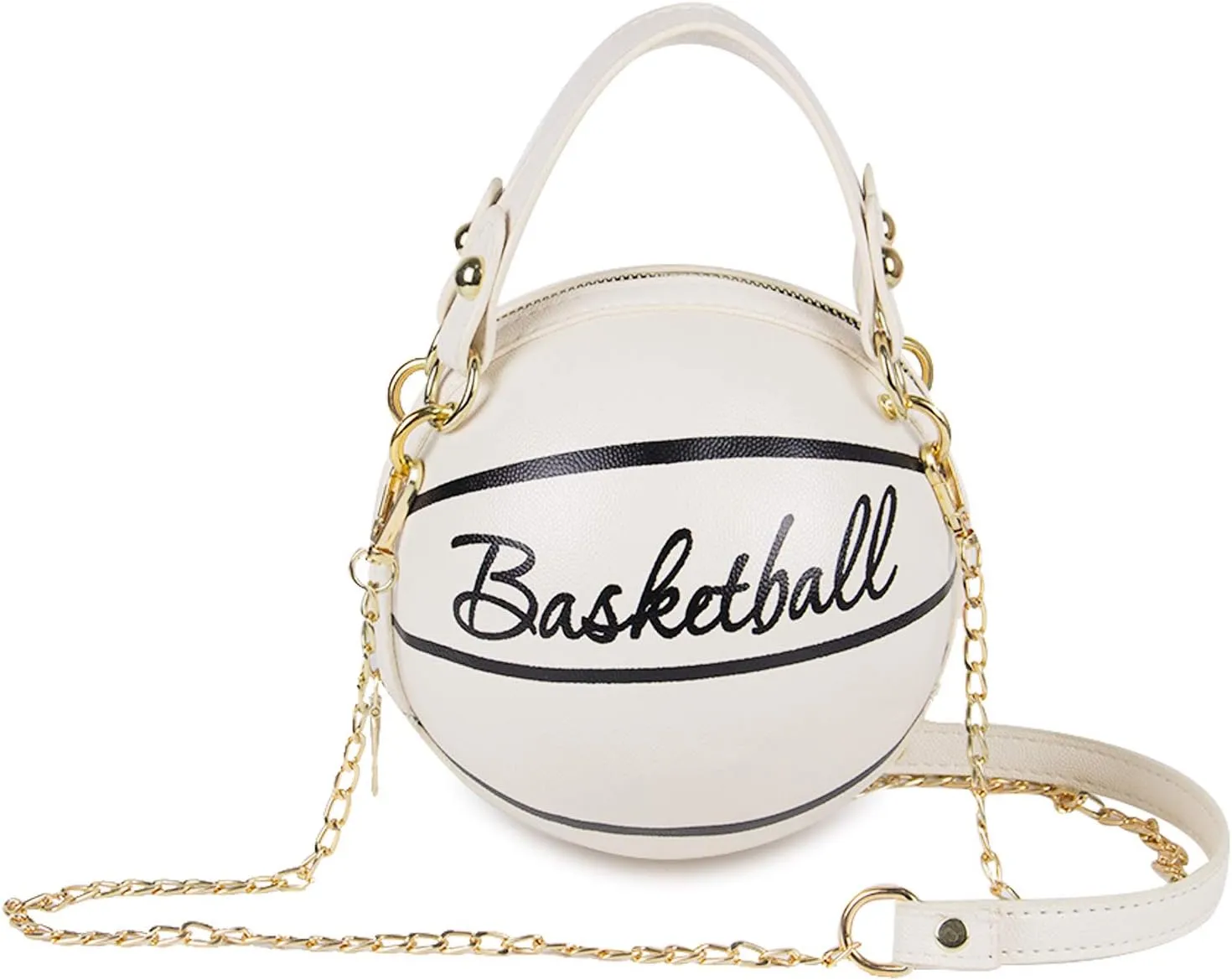 Lanpet Women Crossbody Bags Basketball Shaped PU Handbags Adjustable Strap Shoulder Messenger Bag