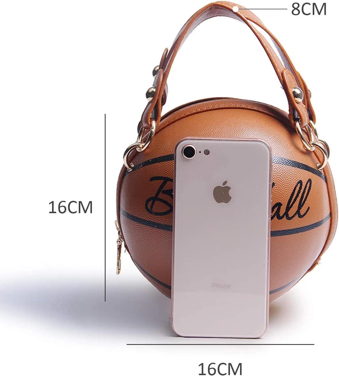 Lanpet Women Crossbody Bags Basketball Shaped PU Handbags Adjustable Strap Shoulder Messenger Bag