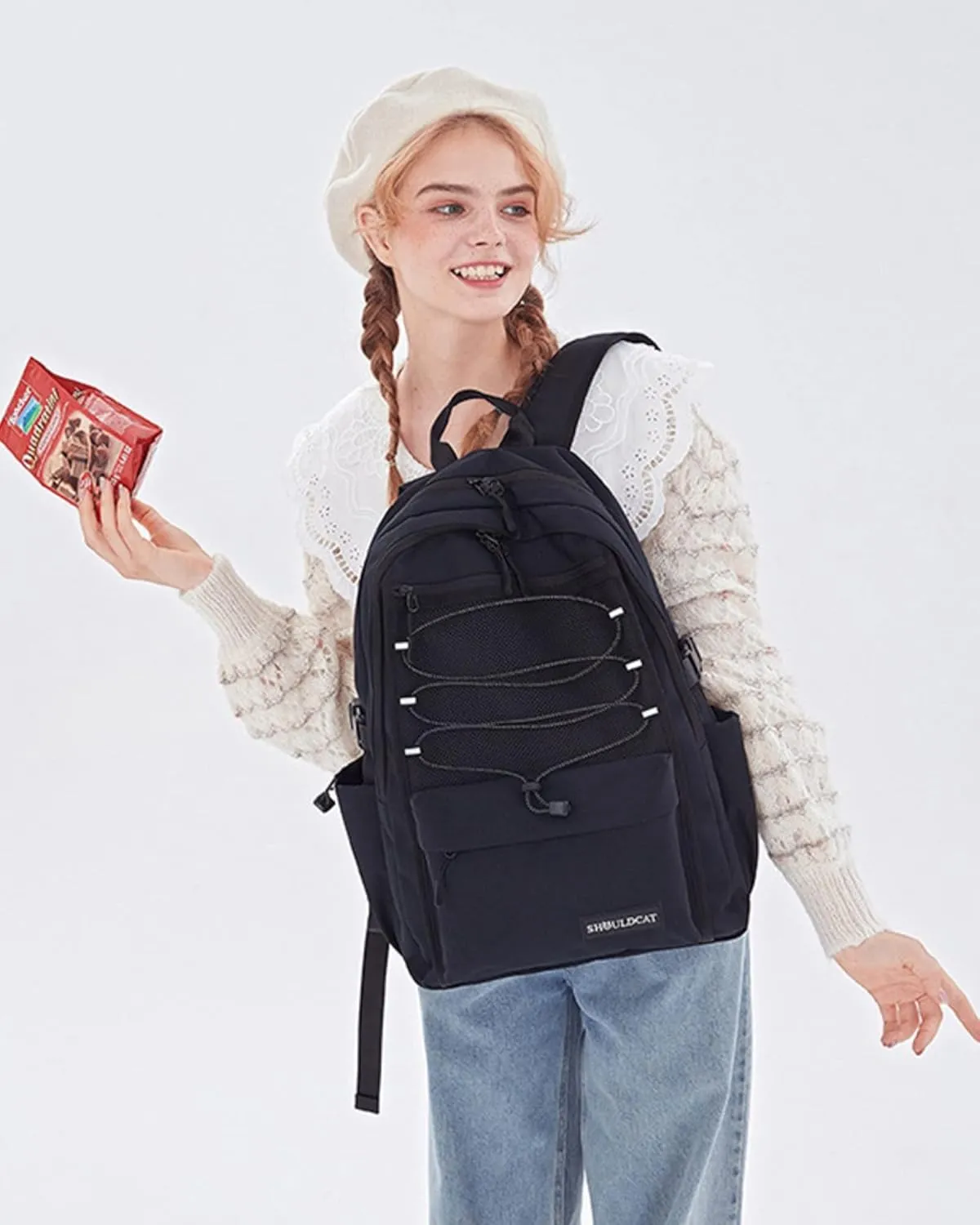 Laptop Backpack for Women Girls 15.6 Inch Mesh School Bag, Unisex Student Bookbag Waterproof Backpack for College Work Travel,Blue