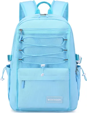 Laptop Backpack for Women Girls 15.6 Inch Mesh School Bag, Unisex Student Bookbag Waterproof Backpack for College Work Travel,Blue