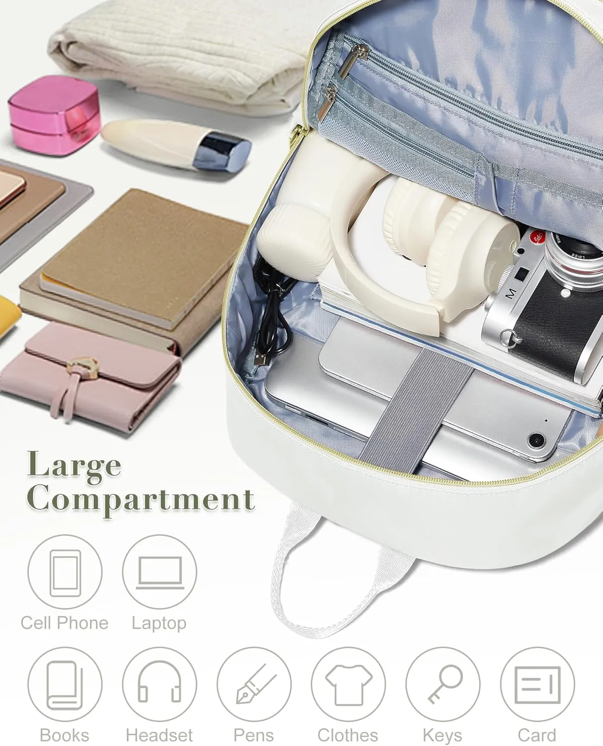 Laptop Backpack for Women Mens,Waterproof Work Business Bags College Backpack Laptop Computer Bag Travel Backpack Purse for College, Business,Travel Fits 15.6 Inch Laptop Grey