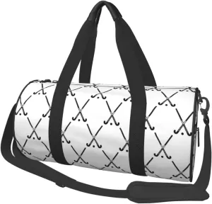Large Duffle Bag for Travel - Hockey Stick Black Gym Bag for Women Men, Foldable Travel Bags for Women Men with Zippered Multiple Pockets