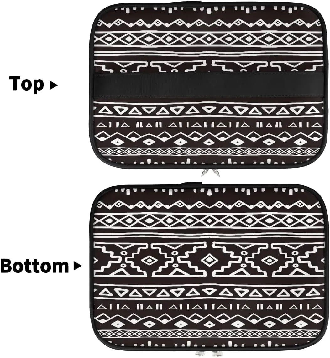 Large Makeup Bag Aztec African Retro Cosmetic Bag, Travel Toiletry Bag for Women Cute Skincare Pouches with Handle Divider,Portable Aesthetic Makeup Box Organizer Bag for Girls
