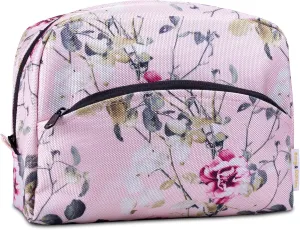 Large Makeup Bag For Women - Zippered Travel Cosmetic Bag - Versatile Leakproof Makeup Pouch (spring roses)