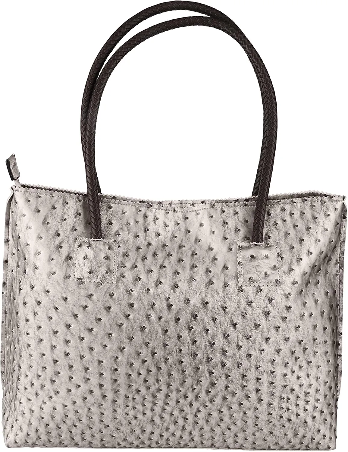Large Tote Bags for Women, Vegan Leather Tote Purse, Lightweight Durable Shoulder Bag with Top Zipper Closure, Women's Bags with Spacious Interior and Braided Handles