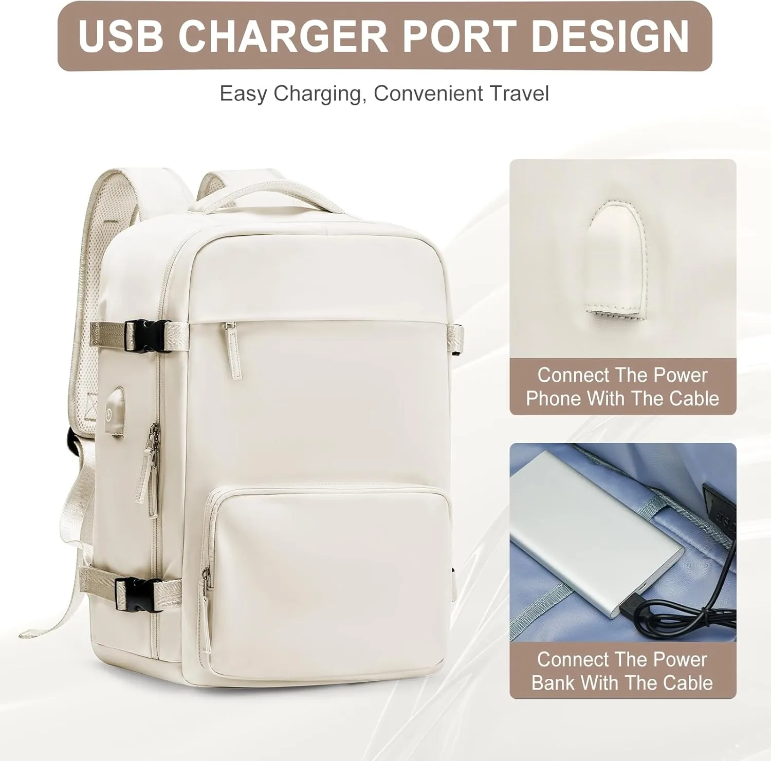 Large Travel Backpack for Women Men, Waterproof Carry on Backpack for Flight Approved, Mochila de Viaje Personal Item Luggage Backpacks with Shoce Compartment, Bulto de Viaje Tiktok Backpacks