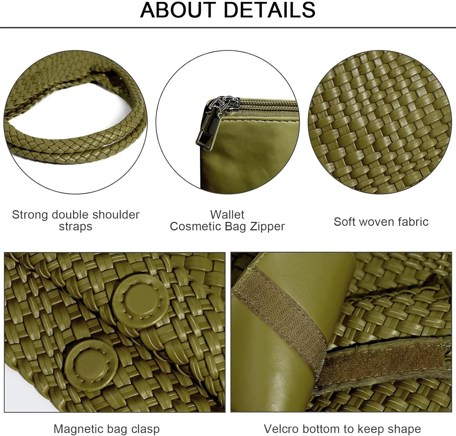 Large Woven Tote Bag for Women Vegan Leather Braided Handbag, and Purses, Top Handle Shoulder Bags