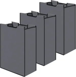 Laundry Sorter Replacement Bags Hamper Cart Removable Replacement Laundry Storage Organizer Bag Hamper Liner, No Hooks 14.76 x 8.66 x 21.65 Inch(Dark Gray,3 Pcs)