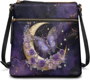 Leather Purse for Women, Small Leather Hobo Bag for Women Fashion Travel Sling Purse Zippered for Girls