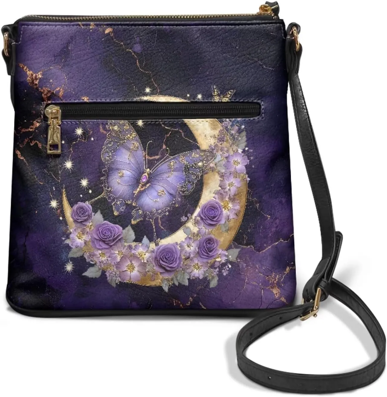 Leather Purse for Women, Small Leather Hobo Bag for Women Fashion Travel Sling Purse Zippered for Girls