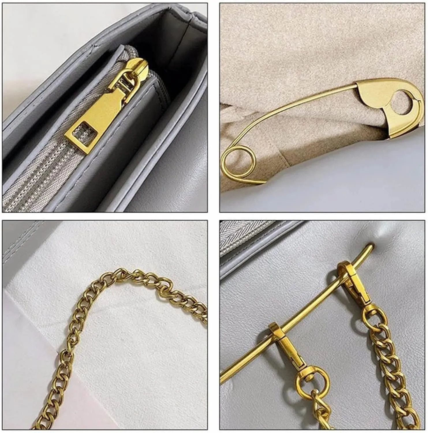 Leather Shoulder Bag for Women, Designer Flap Handbag with Chain, Crossbody Bag Purse Satchel Clutch