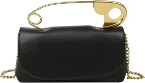 Leather Shoulder Bag for Women, Designer Flap Handbag with Chain, Crossbody Bag Purse Satchel Clutch