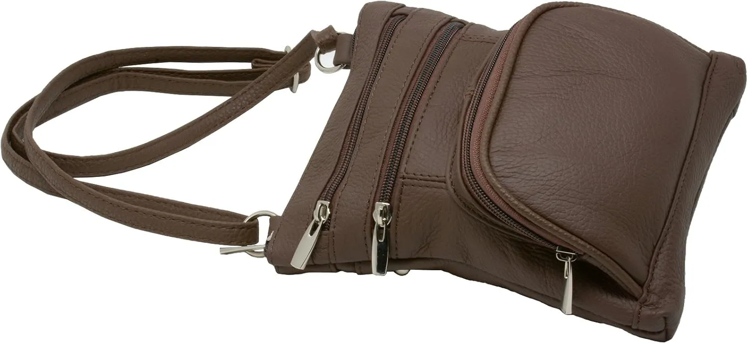 Leather Shoulder Bag Handbag Purse Cross Body Organizer Wallet Multi Pockets