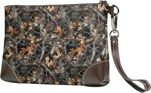 Leather Wristlet Purse for Women Lady Small Clutch Purse with Wrist Straps