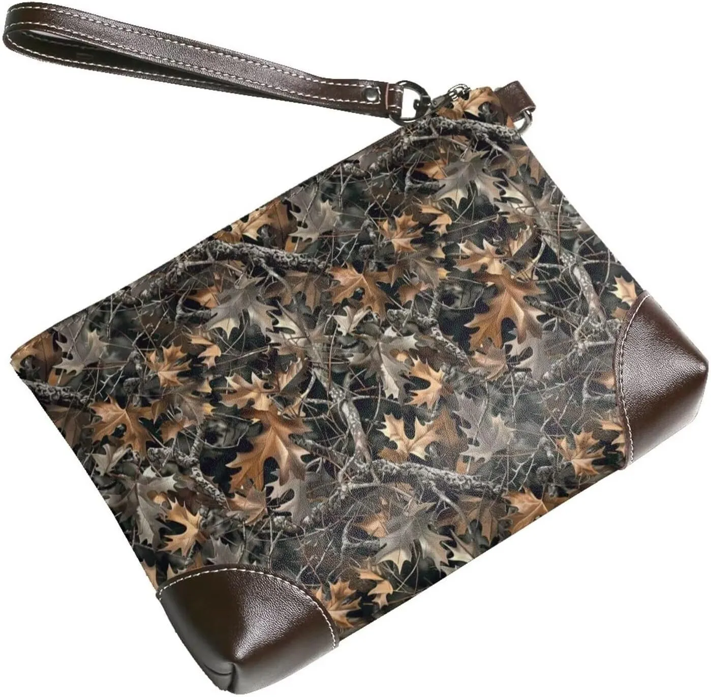 Leather Wristlet Purse for Women Lady Small Clutch Purse with Wrist Straps