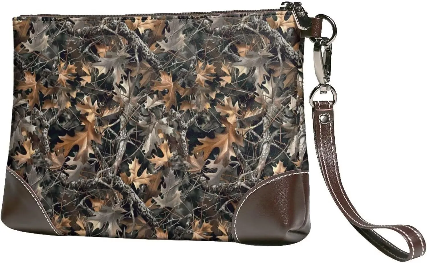 Leather Wristlet Purse for Women Lady Small Clutch Purse with Wrist Straps