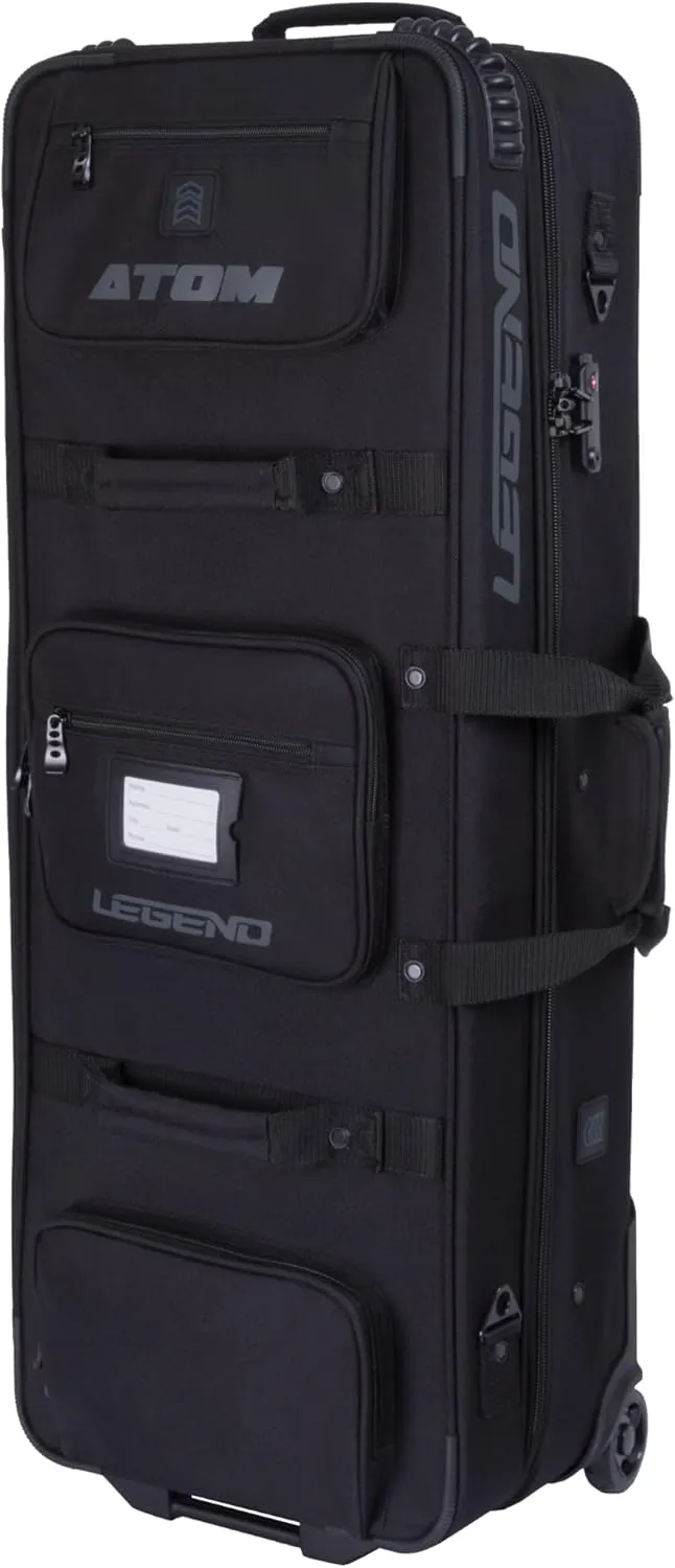Legend Atom Recurve Bow Case - Airline Approved Takedown Recurve Bow Case with Wheels, TSA Lock, Multiple Pockets, Premium Bow Bag, Holds 2 Bows with Thick Padding & Lining, Arrow Tube Included