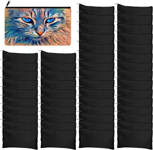Legigo Blank DIY Craft Canvas Pencil Case - Makeup Pouch, Multi-Purpose Travel Toiletry Zipper Bag, Bulk Cosmetic Bags 8.3 5 Inch