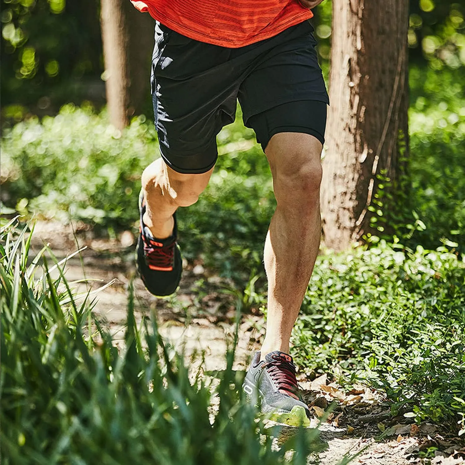 Leidowei Men's 2 in 1 Workout Running Shorts Lightweight Training Yoga Gym 7" Short with Zipper Pockets