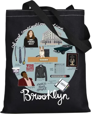 LEVLO Brooklyn 99 Canvas Tote Bag - Tv Gina Fans Gift & Jake Reusable Grocery Bag Merchandise