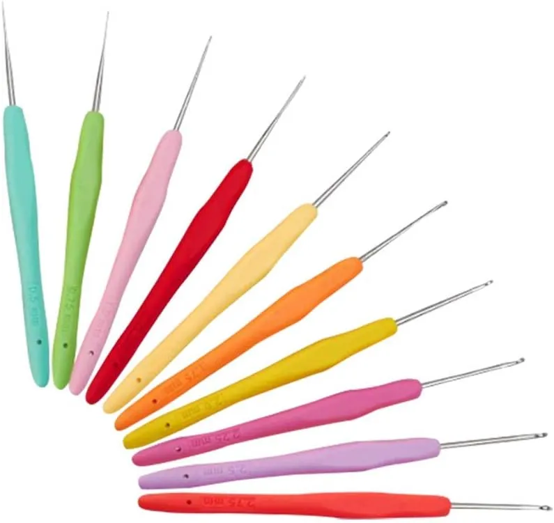 Lewhoo 15 Crochet Thread Balls & 10 Lace Crochet Hooks with Storage Bag, 100% Cotton Thread with 2 Tatting Shutters Tools