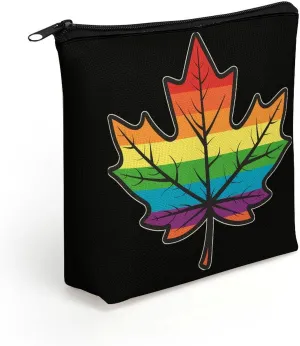 LGBT Canada Pride Makeup Bag Print Cosmetic Bags Purse Organizer Pouch for Women Men
