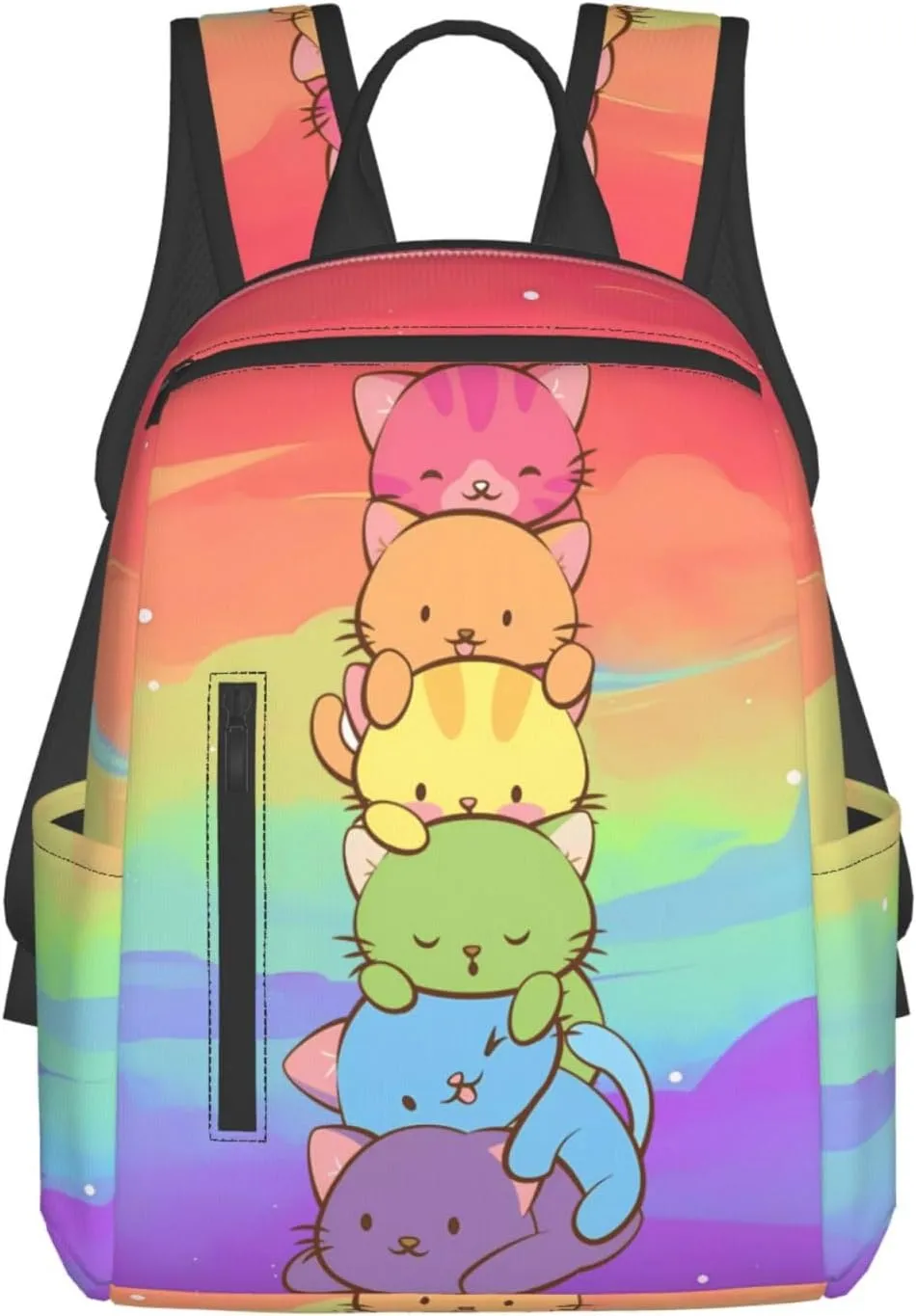 LGBT Gay Pride Flag Rainbow Cats Travel Laptop Backpack Casual Backpacks Double Shoulder Daypack Notebook Rucksack Work Bags Sports Bag for Gym Hiking Camping Beach