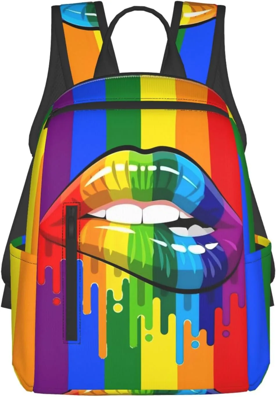 LGBT Gay Rainbow Lesbian Pride Lips Travel Laptop Backpack Casual Backpacks Double Shoulder Daypack Notebook Rucksack Work Bags Sports Bag for Hiking Camping Beach
