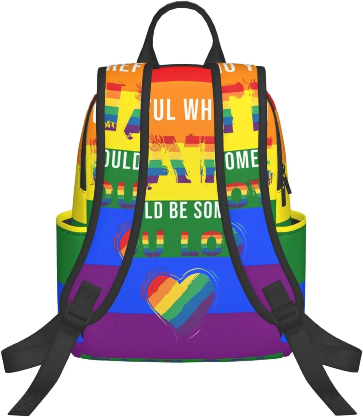 LGBT Pride Careful Who You Hate It Could Be Someone You Love Travel Laptop Backpack Casual Backpacks Double Shoulder Daypack Notebook Rucksack Work Bags Sports Bag for Hiking Camping Beach