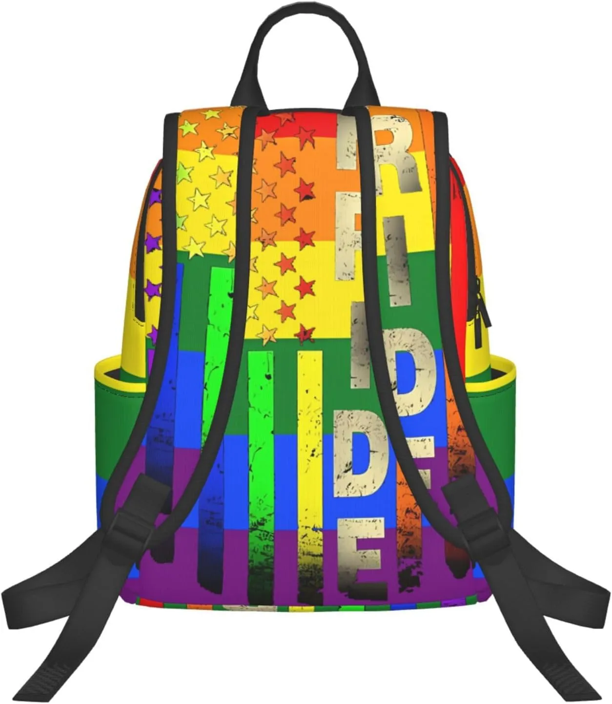 LGBT Rainbow Gay Pride American Flag Travel Laptop Backpack Casual Backpacks Double Shoulder Daypack Notebook Rucksack Work Bags Sports Bag for Hiking Camping Beach