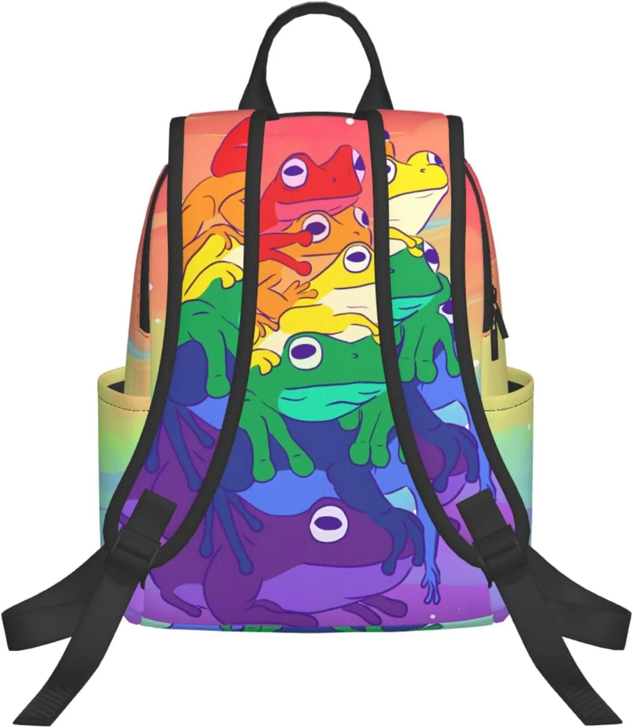 LGBT Rainbow Gay Pride Flag Frogs Travel Laptop Backpack Casual Backpacks Double Shoulder Daypack Notebook Rucksack Work Bags Sports Bag for Hiking Camping Beach